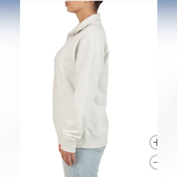 XL LAZYPANTS Women's French Terry Quarter Zip Sweatshirt - Picture 3 of 11